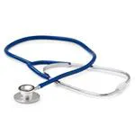 STETOFONENDOSCOPIO (Tubo blu) PER ADULTI CON DOPPIA TESTA RUOTANTE IN ALLUMINIO E ARCHETTO IN METALLO CROMATO - LATEX FREE -