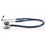 STETOFONENDOSCOPIO CARDIOLOGICO (Tubo blu) A DOPPIA TESTA IN ACCIAIO INOX E ARCHETTO BIAURICOLARE - LATEX FREE -