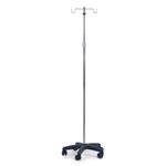 ASTA PORTAFLEBO (Altezza regolabile da 117 a 203 cm) SU RUOTE A 2 GANCI - ALTEZZA REGOLABILE - IN ACCIAIO INOX - BASE A RAGGIERA CON ROTELLE
