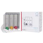 RESPITRAIN (1200 CC) - INCENTIVATORE DELLA RESPIRAZIONE MEDIANTE L'INSPIRAZIONE / ESPIRAZIONE - composto da una base e da un corpo a tre camere con all’interno tre sfere di colore e peso diversi.