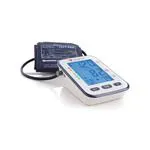 SFIGMOMANOMETRO AUTOMATICO (Parlante) DIGITALE DA TAVOLO CON MAXI DISPLAY LCD (4,8") RETROILLUMINATO E BRACCIALE CON CHIUSURA A VELCRO - RILEVAMENTO PRESSIONE E BATTITO CARDIACO CON LETTURA VOCALE (Lingua: Italiano) PORTA USB - MEMORIE PER 2 UTENTI