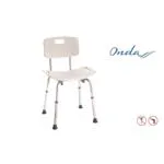 SEDILE PER DOCCIA CON SCHIENALE - SEDUTA IN HDPE (Polietilene), GAMBE CON PUNTALI ANTISCIVOLO - ALTEZZA SEDUTA E SCHIENALE REGOLABILE