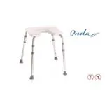 SEDILE PER DOCCIA CON SEDUTA AD U IN HDPE (Polietilene) - SENZA SCHIENALE - Dimensioni 50 x 46 - Seduta 48 x 33 cm - ALTEZZA REGOLABILE H 41÷53,7 cm - Peso max supportato 110 kg
