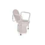 SOSTEGNO PER WC CON 2 GAMBE REGOLABILI IN ALTEZZA (58÷63 x 49 x h.70÷82,5 cm) - Peso max supp. 100 kg - Alluminio anodizzato - Ausilio per sedersi e alzarsi dal wc - Adattabile ad ogni tipo di WC - Puntali in gomma antiscivolo
