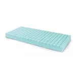 MATERASSO IN POLIURETANO ESPANSO - NON IGNIFUGO - SEZIONE UNICA (85 x 190 cm) (H. 14 cm) - NON FODERATO - DENSITà 25kg - SEGUE IL SISTEMA BASCULANTE DEL LETTO - SUPERFICIE D'APPOGGIO LAVORATA A PUNTA DI PIRAMIDE TRONCA