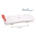 SEDILE/TAVOLA PER VASCA DA BAGNO (70 x 31.5 x 18 cm misure massimo ingombro) IN PLASTICA ANTISCIVOLO CON MANIGLIA E FORI PER L'ACQUA - REGOLABILE IN LARGHEZZA