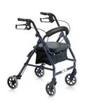 ROLLATORE MINI (Larghezza 52 cm - Altezza 71-84 cm) (Peso max 100 kg) PIEGHEVOLE IN ALLUMINIO VERNICIATO - 4 RUOTE - CON SEDUTA IMBOTTITA - IMPUGNATURE ANATOMICHE REGOLABILI IN ALTEZZA