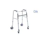 DEAMBULATORE PIEGHEVOLE REGOLABILE IN ALTEZZA 4 RUOTE – CON 2 RUOTE GEMELLATE CON ROTAZIONE FRIZIONATA - ALTEZZA REGOLABILE 85-103 cm - PORTATA MAX 120 kg